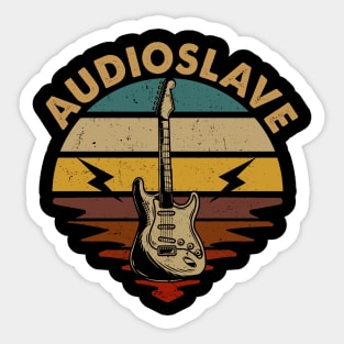 Vintage Guitar Proud To Be Audioslave Name Retro Sticker